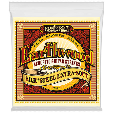 Ernie Ball 2047 Earthwood 80/20 Bronze Extra Soft - SilknSteel 10-50
