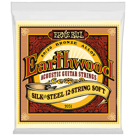 Ernie Ball 2051 Earthwood 80/20 Bronze SilknSteel - 12 cordes 9-46