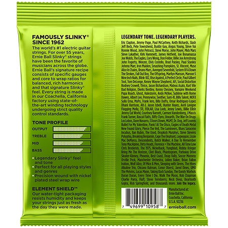 2629 Regular Slinky 8 cordes 10-74 Ernie Ball