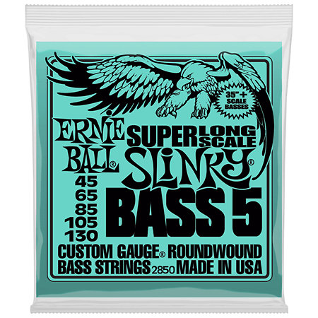 Ernie Ball 2850 Slinky Nickel Wound Slinky Super Long Scale 5 cordes 45-130