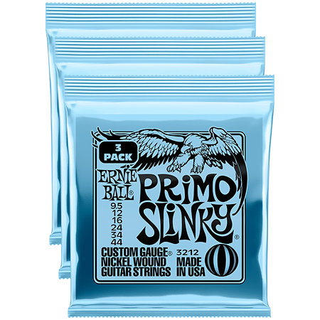 Ernie Ball 3212 Cordes Primo Slinky 9,5-44 Pack de 3