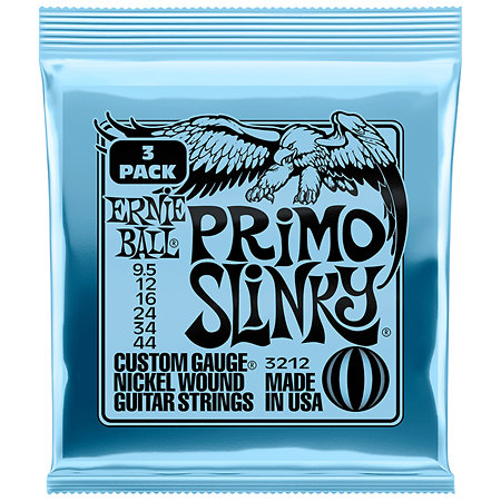 Ernie Ball 3212 Cordes Primo Slinky 9,5-44 Pack de 3