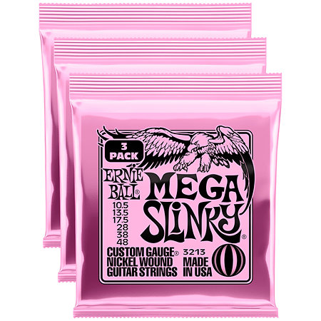 3213 Mega Slinky 10,5-48 Pack de 3 Ernie Ball