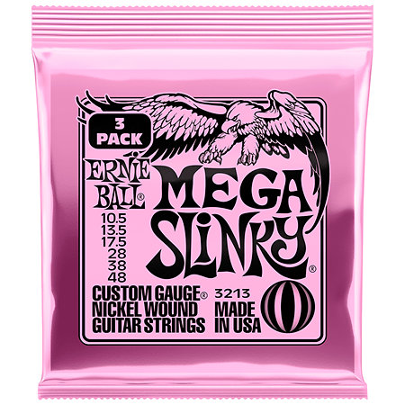 3213 Mega Slinky 10,5-48 Pack de 3 Ernie Ball