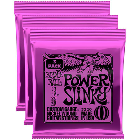 3220 Power Slinky 11-48 Pack de 3 Ernie Ball