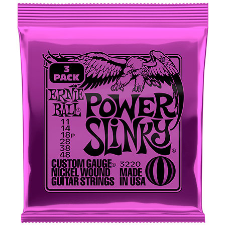 Ernie Ball 3220 Power Slinky 11-48 Pack de 3