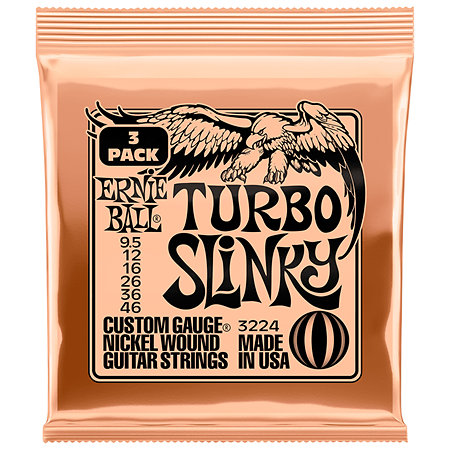 3224 Turbo Slinky 9,5-46 Pack de 3 Ernie Ball