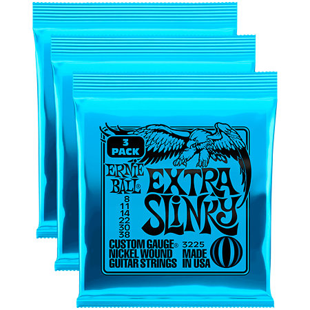 Ernie Ball 3225 Extra Slinky 8-38 Pack de 3