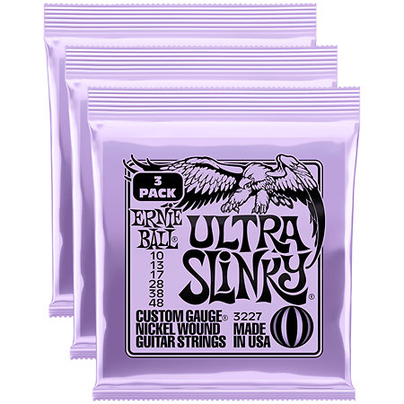 Ernie Ball 3227 Ultra Slinky 10-48 Pack de 3