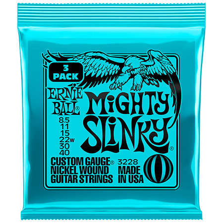 Ernie Ball 3228 Mighthy Slinky 8,5-40 Pack de 3