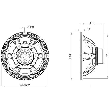 21DS115 8 Ohm Push Buttons B&C Speakers