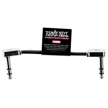 Ernie Ball 6407 Câble Patch stéréo 7,5cm Noir