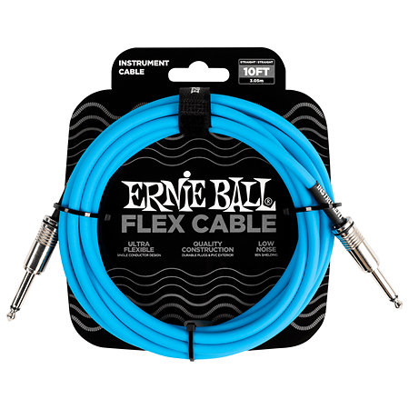 6412 Câble Flex 3m Bleu Ernie Ball