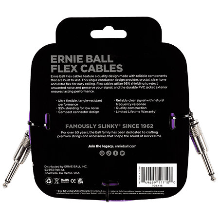 Ernie Ball 6415 Câble Flex 3m Violet