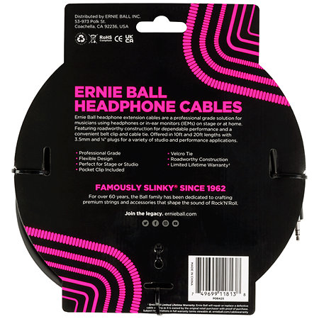 Ernie Ball 6425 Mini Jack vers Mini Jack 6m