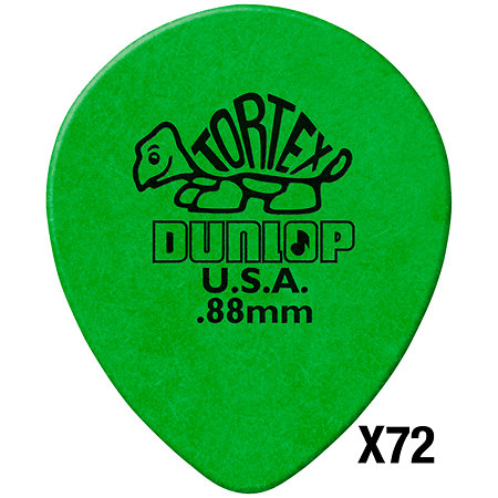 Dunlop 413R88 Tortex Teardrop 0.88 mm Sachet de 72