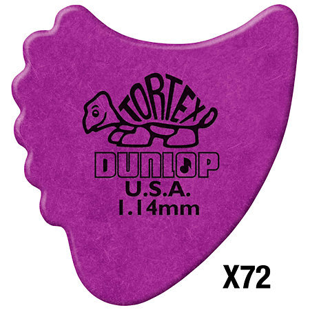 Dunlop 414R114 Tortex Fin 1,14mm Sachet de 72