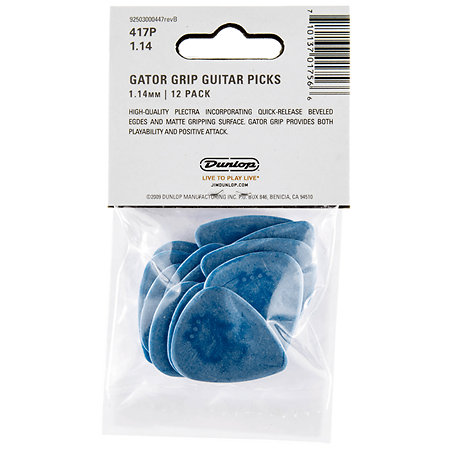 417P114 Gator Grip 1,14mm Sachet de 12 Dunlop