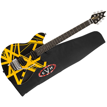 EVH Wolfgang Special Striped Series Black, Yellow + Housse