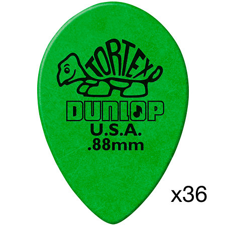 423R088 Tortex Small Tear Drop 0,88 mm Sachet de 36 Dunlop