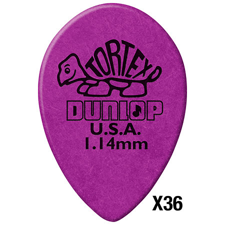 Dunlop 423R114 Tortex Small Tear Drop 1,14 mm Sachet de 36