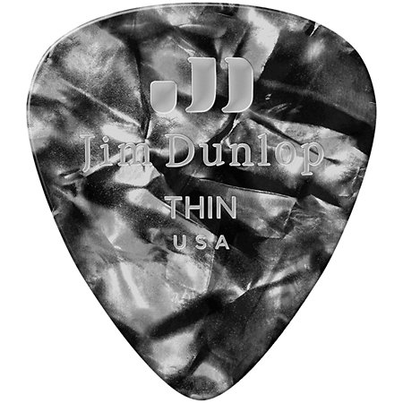 Dunlop 483P02TH Celluloïd Noir Pearloid Thin Pack de 12