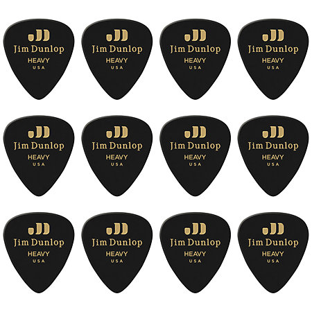 Dunlop 483P03H Celluloïd Classic Noir Heavy Pack de 12