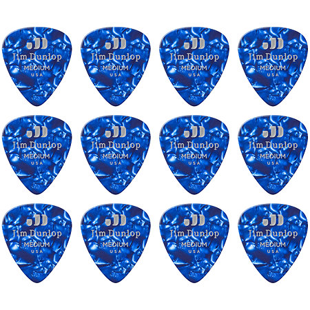 Dunlop 483P10MD Celluloïd Bleu Medium Pack de 12