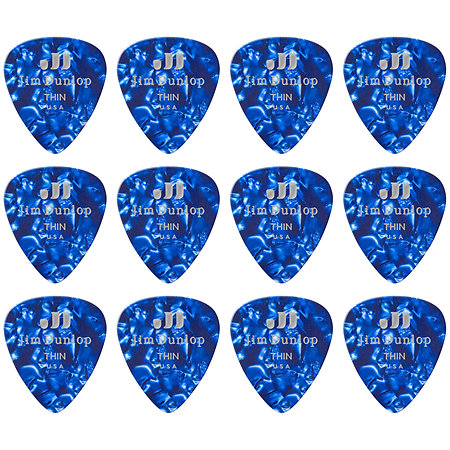 483P10TH Celluloïd Bleu Thin Pack de 12 Dunlop