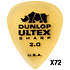 433R200 Ultex Sharp 2mm Sachet de 72 Dunlop