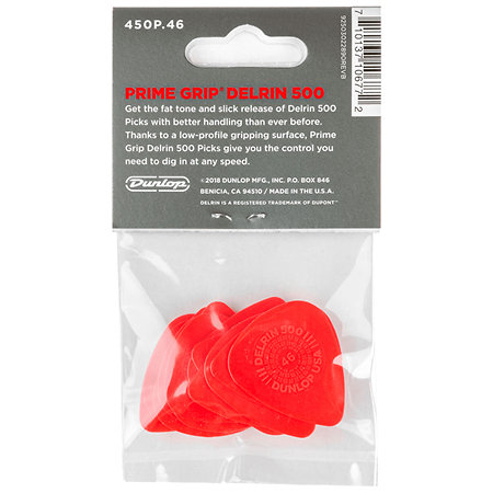 450P046 Delrin 500 Prime Grip 0,46 mm Sachet de 12 Dunlop