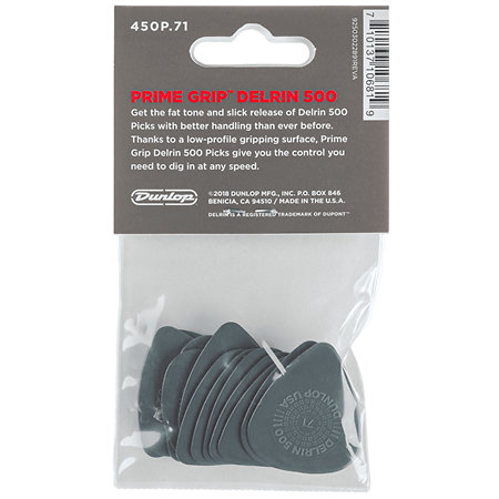 450P071 Delrin 500 Prime Grip 0,71 mm Sachet de 12 Dunlop