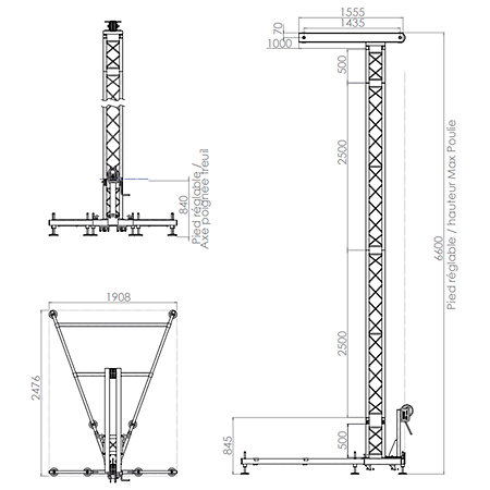 ASD STT 650 Tour de levage 6,50 m 300 kg
