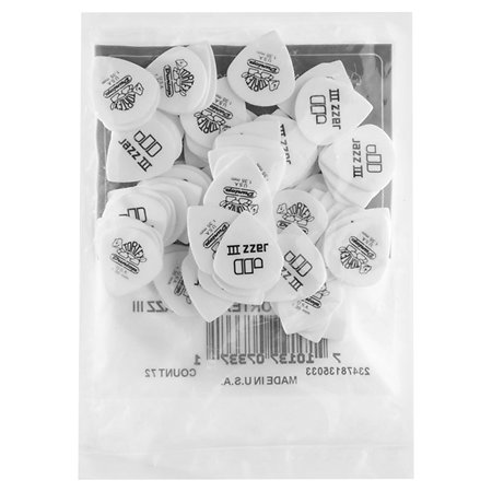 478R135 Tortex White Jazz III 1,35 mm Sachet de 72 Dunlop