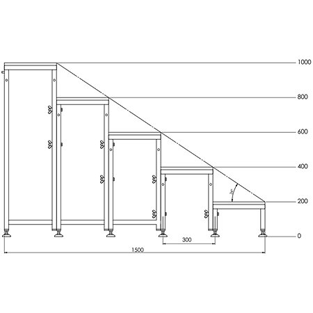MAR EC 60 Escalier fixe alu hauteur 0,60m ASD