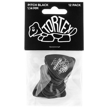 488P114 Tortex Pitch Black 1,14 mm Sachet de 12 Dunlop