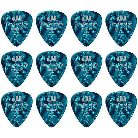 483P11M Genuine Celluloid Classic, Perloid turquoise, Medium, x12 Dunlop