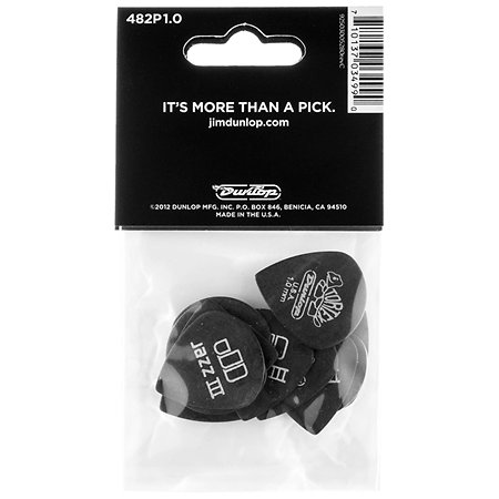 482P100 Tortex Pitch Black Jazz III 1,00 mm Sachet de 12 Dunlop