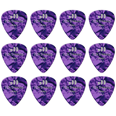 Dunlop 483P13HV Genuine Celluloid Classic, Perloid violet, Heavy, x12