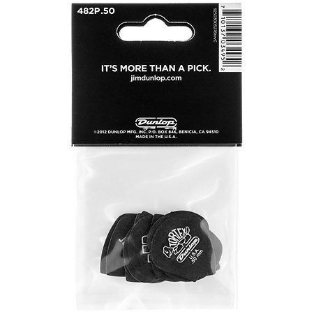 482P50 Tortex Pitch Black Jazz III 0,50 mm Sachet de 12 Dunlop