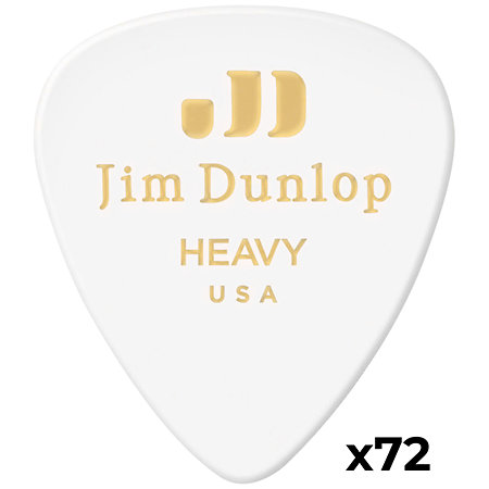 Dunlop 483R01H Genuine Celluloid Classic Blanc Heavy x72