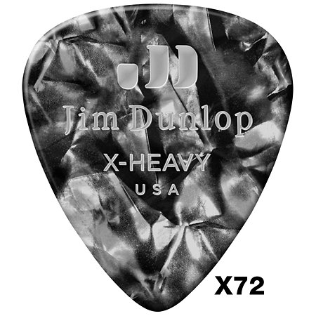 Dunlop 483R02EXH Genuine Celluloid Classic Perloid noir Extra heavy x72