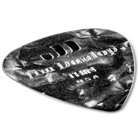 483R02TH Genuine Celluloid Classic Perloid noir Thin x72 Dunlop