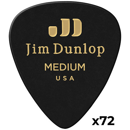 Dunlop 483R03M Genuine Celluloid Classic Noir Medium x72