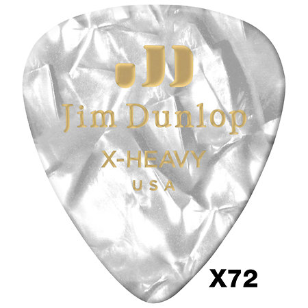 Dunlop 483R04EXH Genuine Celluloid Classic Perloid blanc Extra heavy x72
