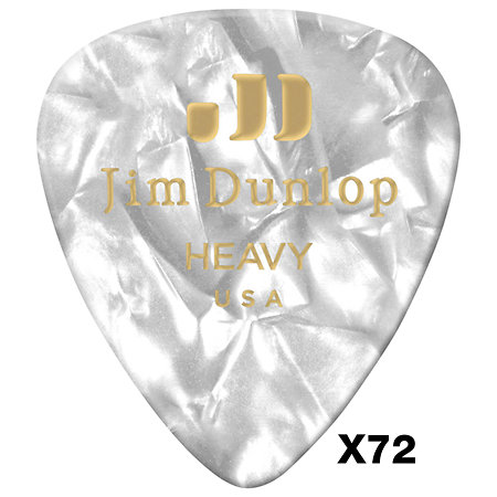 Dunlop 483R04H Genuine Celluloid Classic Perloid blanc Heavy x72