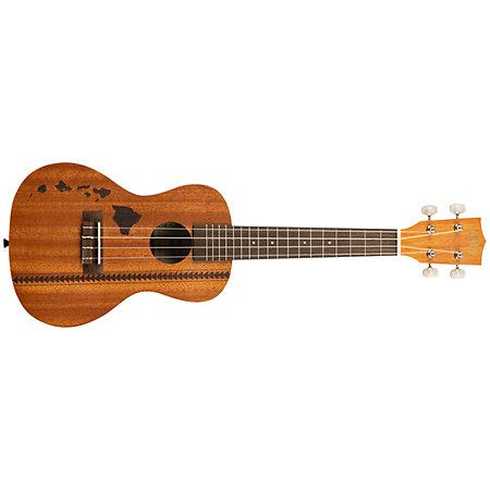 Kala KA-15 Concert Mahogany motif Hawaiian island et tattoo + housse