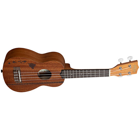 Kala KA-15 Soprano Mahogany motif Hawaiian island et tattoo + housse