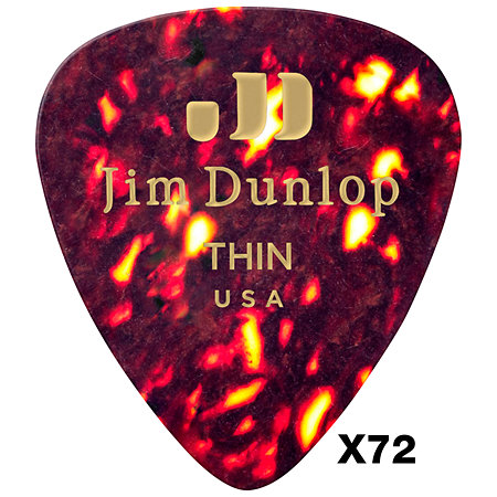 Dunlop 483R05TH Genuine Celluloid Classic Écaille Thin x72