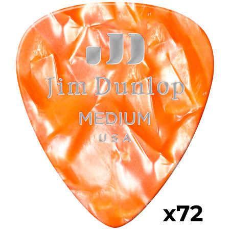 Dunlop 483R08M Genuine Celluloid Classic Perloid orange Medium x72